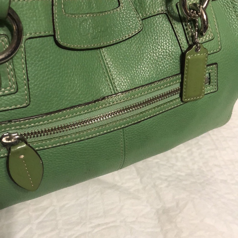 Coach Penelope Green Leaf Pebbled Leather Bag - Picture 5 of 13